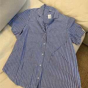 Old Navy Blue and White Striped Pajama Top